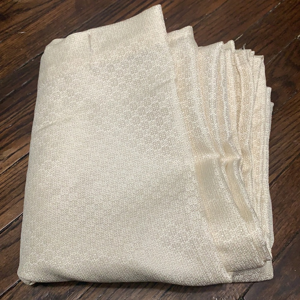 Shiny off white curtains. 68x70.